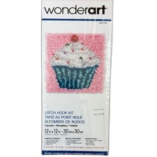 Latch Hook Kit Wonderart Cupcake L12x12 Beginner Rug Wall Hanging Craft