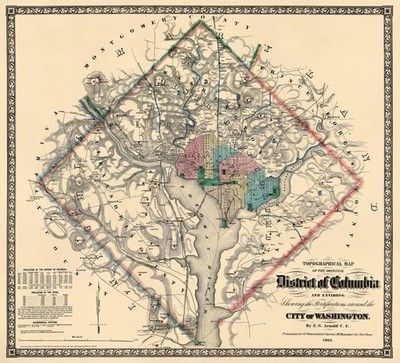 Topographical Map of the Original District of Columbia and Environs Showing the