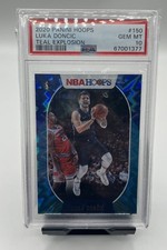 2020 Panini NBA Hoops Luka Doncic TEAL Explosion Variant Dallas Mavs #150 PSA 10