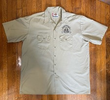 Dickies 2XL Lafayette Brewing Co. DarKhaki Button Up Work Shirt w/ Logo
