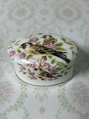 Vintage Crawford Giftware Bird Trinket Box Fine Bone China Made in England