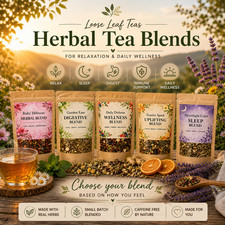 Loose Leaf Herbal Tea Sleep Stress Anxiety Detox, Digestion Teas, Caffeine Free