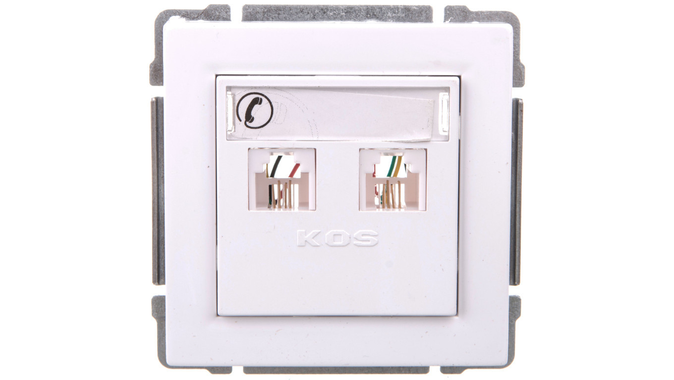 KOS66 Double telephone socket 2xRJ11 white 660464 /T2UK