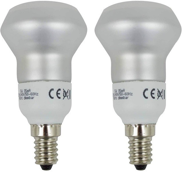 2 x Reflector Bulbs 40w 5w R50 SES / E14 Low Energy Diff Reflector Lamps  P401x2