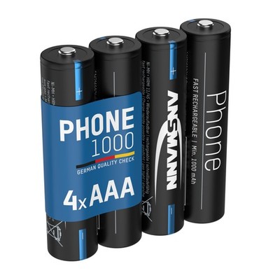 ANSMANN Telefon Akku AAA 1000 mAh NiMH 1,2V - 4 Stück DECT Micro AAA