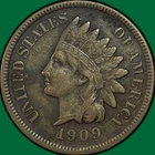 1909-S Indian Head Cent Extremely Fine XF Coin #38069