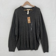 Dockers Sweater Mens XL Gray Asphalt Crewneck Knit Pullover Soft Easy Care NWT