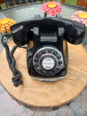 Vintage Telephone  PF Product Classic Phone III  Flash Redial Phone Black WORKS