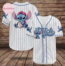 Disney Lilo And Stitch 3D Baseball Jersey Shirt Halloween Gift Best Price