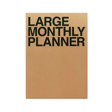 Large Monthly Planner Lays Flat Undated Year Round Flexible Cover Goal/Time