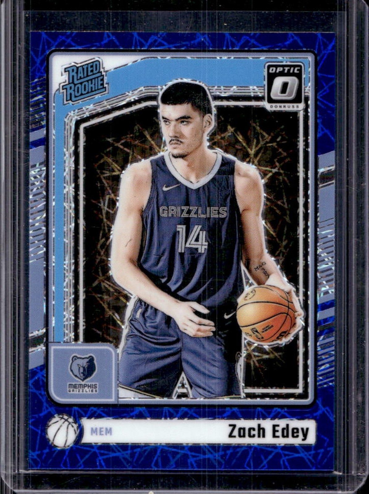 2024-25 Donruss Optic Zach Edey Blue Velocity Rated Rookie #288 Grizzlies