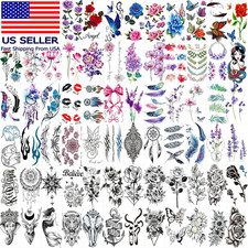 72 Sheets Temporary Tattoos for Women and Girls, Flower Tattoo Temporary, Butter