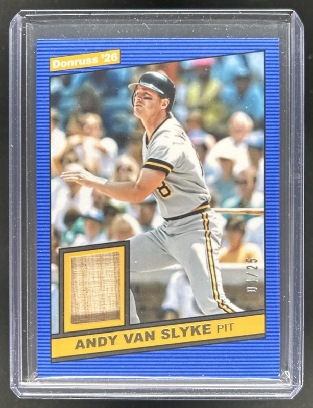 2026 Panini Donruss Andy Van Slyke Retro 1986 Materials Bat Blue #/25 Pirates