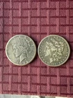 Morgan Silver Dollar 1879 And 1922 S Peace Dollar In Very Nice Condition