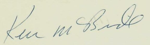 "Los Angeles Angels" Ken McBride Hand Signed 3X5 Card COA