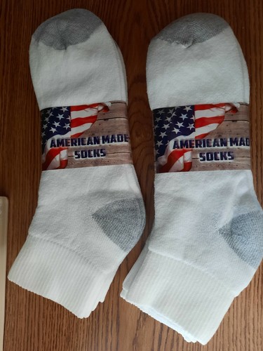 Sport Series Made In USA Men's  Ankle Socks Six Pairs Size 10-13 Cotton Blend - 第 1/6 張圖片