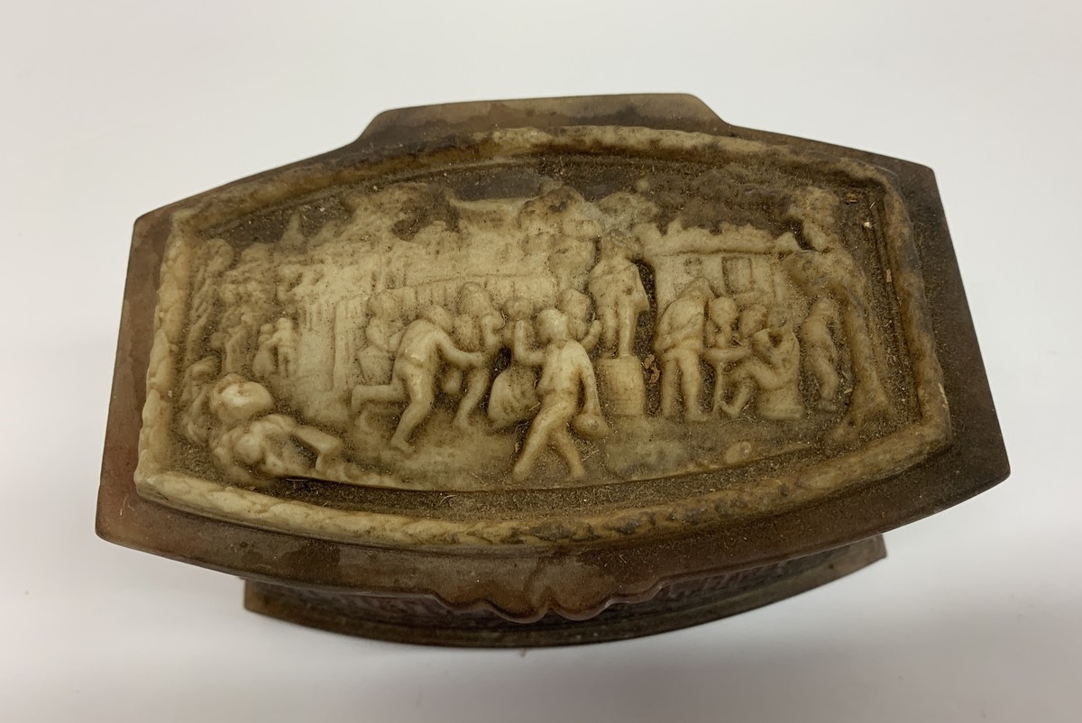 tr0715 GENUINE INCOLAY STONE 小物入れ ケース 箱 Vintage Genuine Incolay Stone Jewelry Trinket Box Large