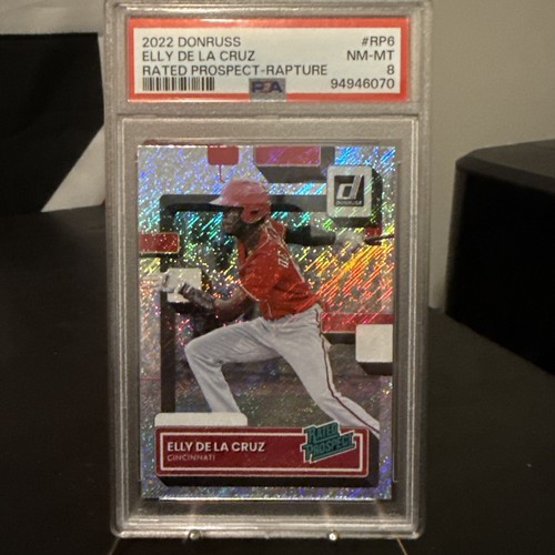 Elly De La Cruz 2022 Donruss #RP6 Rated Prospect Rookie RC Rapture Prizm | PSA 8