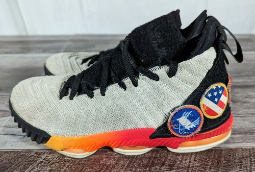 Nike Lebron James XVI 16 Strive GS 4.5Y White Orange Black Gray - Picture 3 of 7