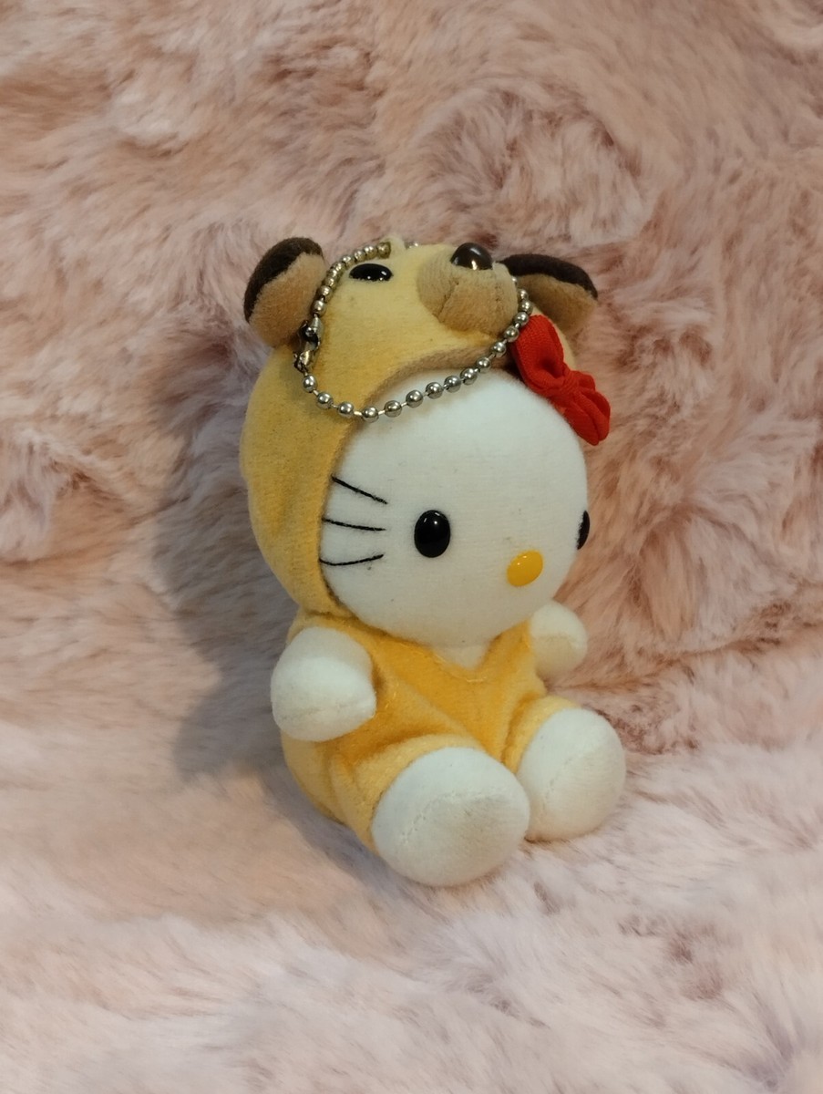 Vintage 1998 Hello Kitty Mini Yellow Dog w/ Hood 3.5