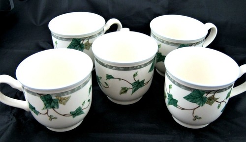 Noritake Keltcraft Ireland 9180 Ivy Lane Coffee Tea Cups Set of 5 (B15) - Picture 2 of 4