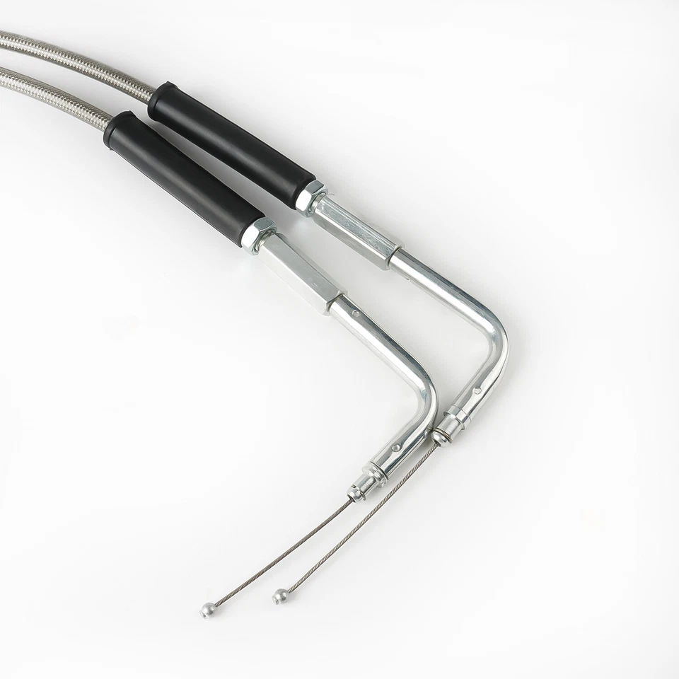 Juego de cables de acelerador y ralentí de acero inoxidable de 42" para Harley Davidson Foto 4 de 4
