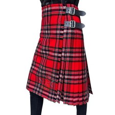 Kilts For Women MacFarlane Red Modern Scottish Handmade Tartan Kilt 16-oz