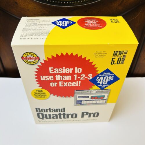 Borland Quattro Pro Ver 5.0 for Windows 3.1 3.5" Disks Retail Box New Sealed - Picture 2 of 12