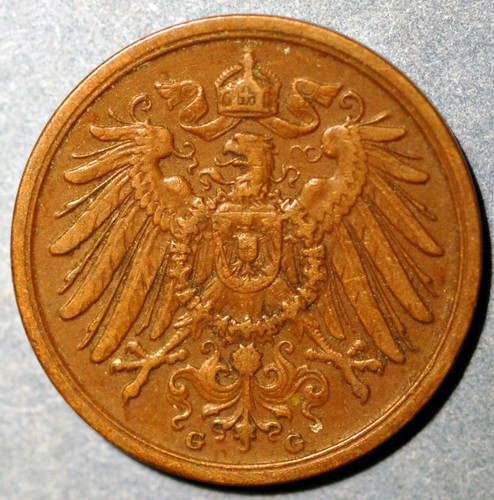 Germany 2 Pfennig 1908 G Wilhelm II KM# 16 - Picture 2 of 2
