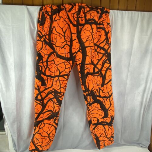 Cabelas Men’s Pants Blaze Orange Camo Insulated Dry-Plus Hunting Deer Size L EUC - Afbeelding 1 van 11