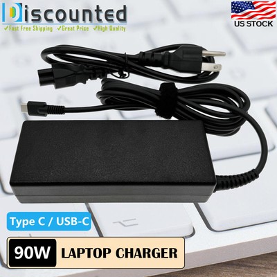 90W MAX For HP AC DC Adapter Charger Model TPN-DA08 P/N L45440-003 Type-C w/Cord