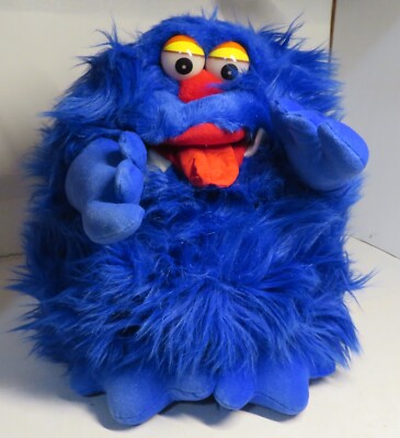 Gloorbs Furbles Vintage 1986 BLUE Monster Hand Puppet Furry Plush