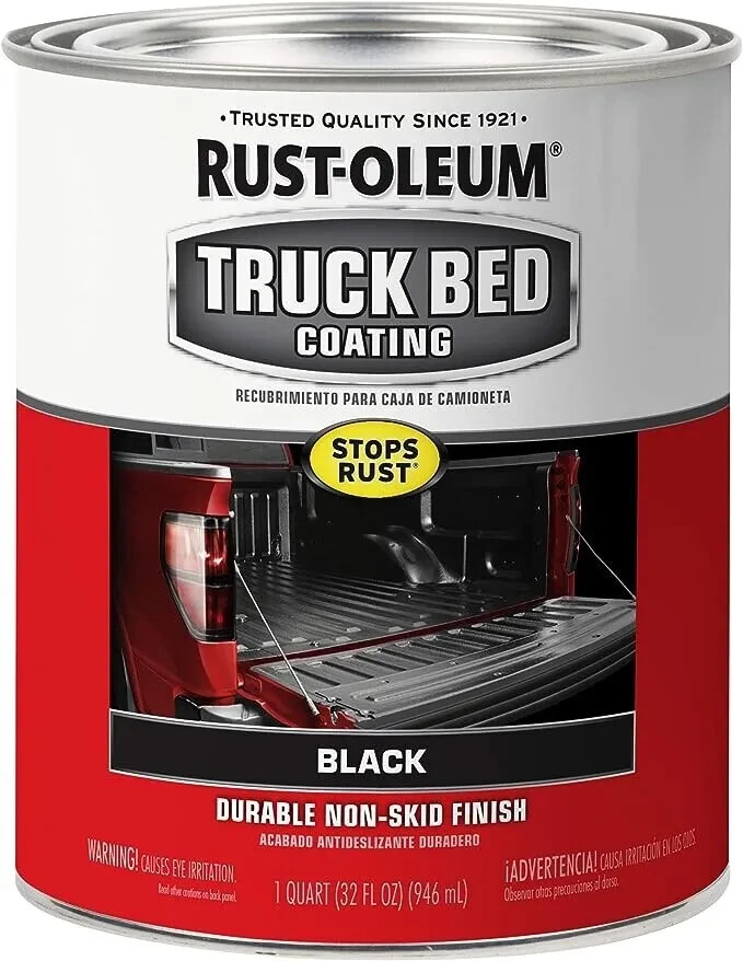 Black Truck Bed Coating 32 Fl Oz Brush or Roll On Liner Trailer Paint