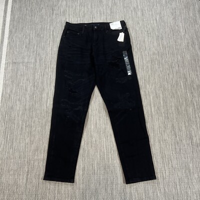 Aeropostale Jeans Men 31X30 Athletic Skinny Way Stretch Black Distressed  Denim