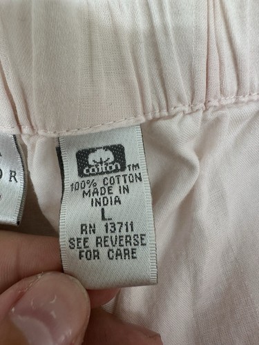 Erika Taylor Intimates Womens Pajama Set Large Pink Striped Country Cottons vtg - Picture 14 of 21