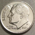 SELLING AS SHOWN - A 2021 D UNCIRCULATED ROOSEVELT DIME *** NICKEL CLAD *** 571