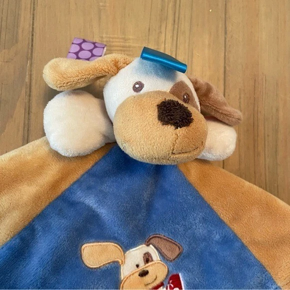 Taggies Cachorro Perro Lovey Manta de Seguridad Pestañas Coloridas Sensorial Satinado Espalda Foto 3 de 4