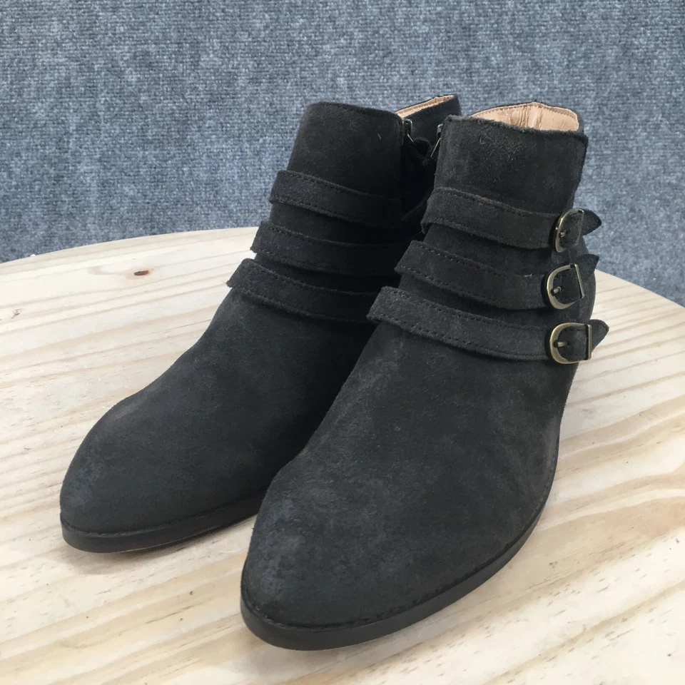 Botas Latigo Mujer 9 M Passion Botines Negro Gamuza Hebilla Tacones Cubanos Foto 4 de 4