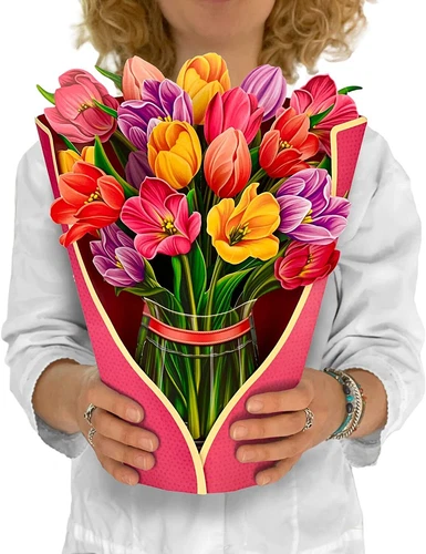 12 inch Paper Flower 3D Pop Up Greeting Cards Mother's Day Wedding Birthday Gift - Picture 11 of 57