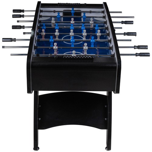Fußball Tischkicker Profi Schwarz blaues Spielfeld Figuren Blau Grau 80kg - Bild 3 von 9