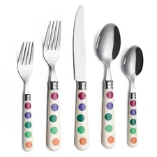 Silverware Set 20 Pieces Cutlery Stainless Steel Colorful Fun Handle Flatware...