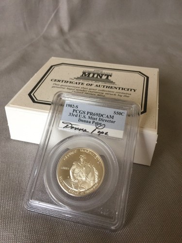 1982-S George Washington Silver Half Dollar Proof Donna Pope Signature - Picture 6 of 7