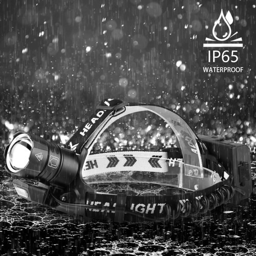 Antorcha de Cabeza de 13000 Lúmenes Súper Brillante USB Recargable, XHP90 LED L - Imagen 4 de 10