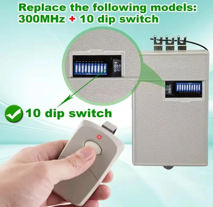 1pc Garage Door Remote control For Linear 10 dip 300MHz 308911 306010 MCS306010 - Image 2 of 4