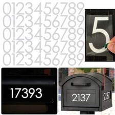 Reflective Mailbox Numbers Sticker Decal Die Cut 2 inch Reflective White