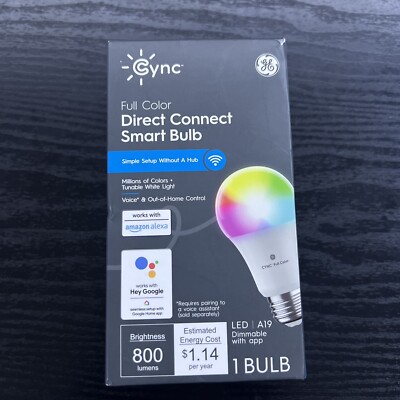 GE CYNC Smart Light Bulb with Bluetooth and Wifi Alexa and