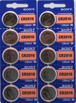 10 x SONY/MURATA CR2016 Lithium Battery 3V Exp 2033 Pack 10 pcs Coin Cell