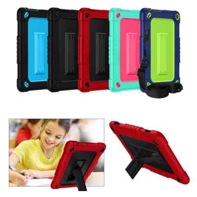 For Amazon Fire HD 8 Plus 2022 Tablet Rubber Case Shockproof Hard Back & Strap
