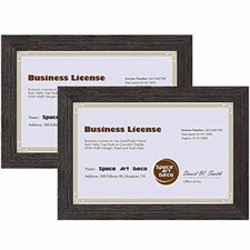 2 Pack 5.5x8.5 Brown Picture Frame for Certificate Document D-Ring Wall/Tabletop