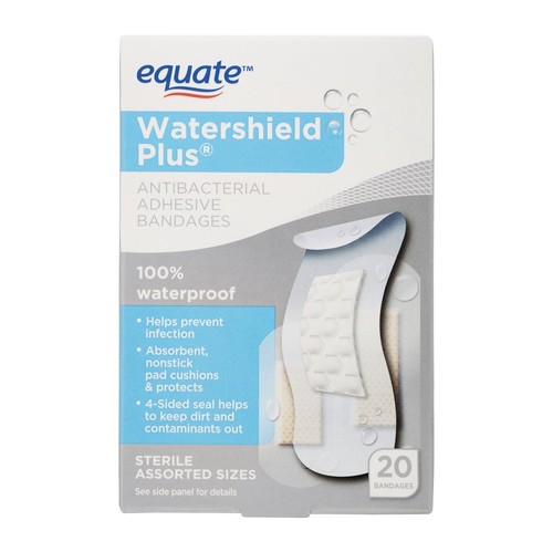2 Equate Watershield Plus Antibacterial Adhesive Bandages - 20 Ct Assorted Sizes - Picture 6 of 10